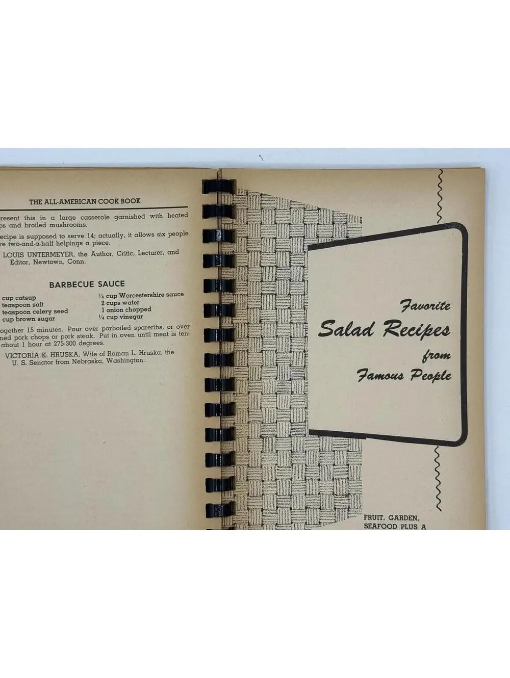 Vintage 1954 The All American Cook Book, Favorite Recipes of Famous People
